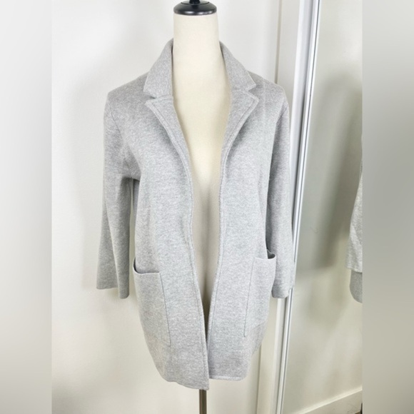J.Crew‎ Sophie Wool Blend Sweater Blazer Womens XS Gray Cardigan - Picture 2 of 8
